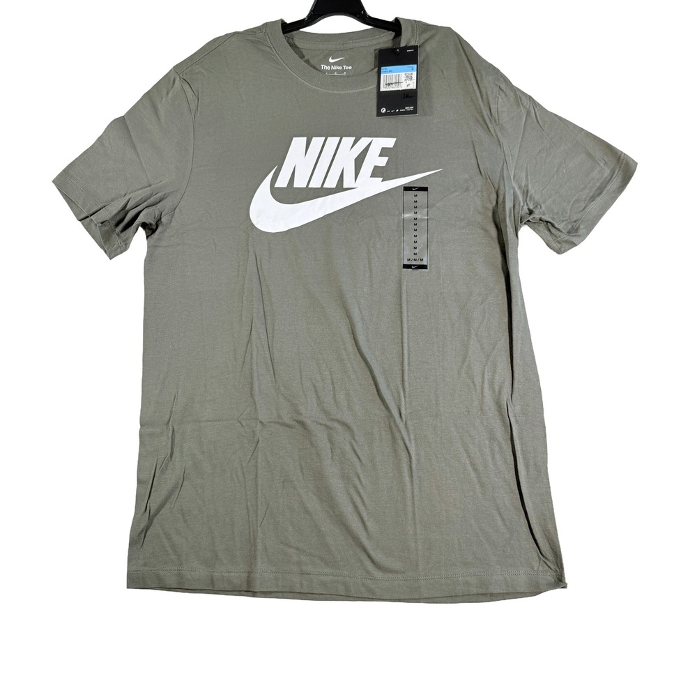 Nike Mens Sportswear FuturaTee‎ Khaki Olive Green Graphic T-Shirt Medium BV0622